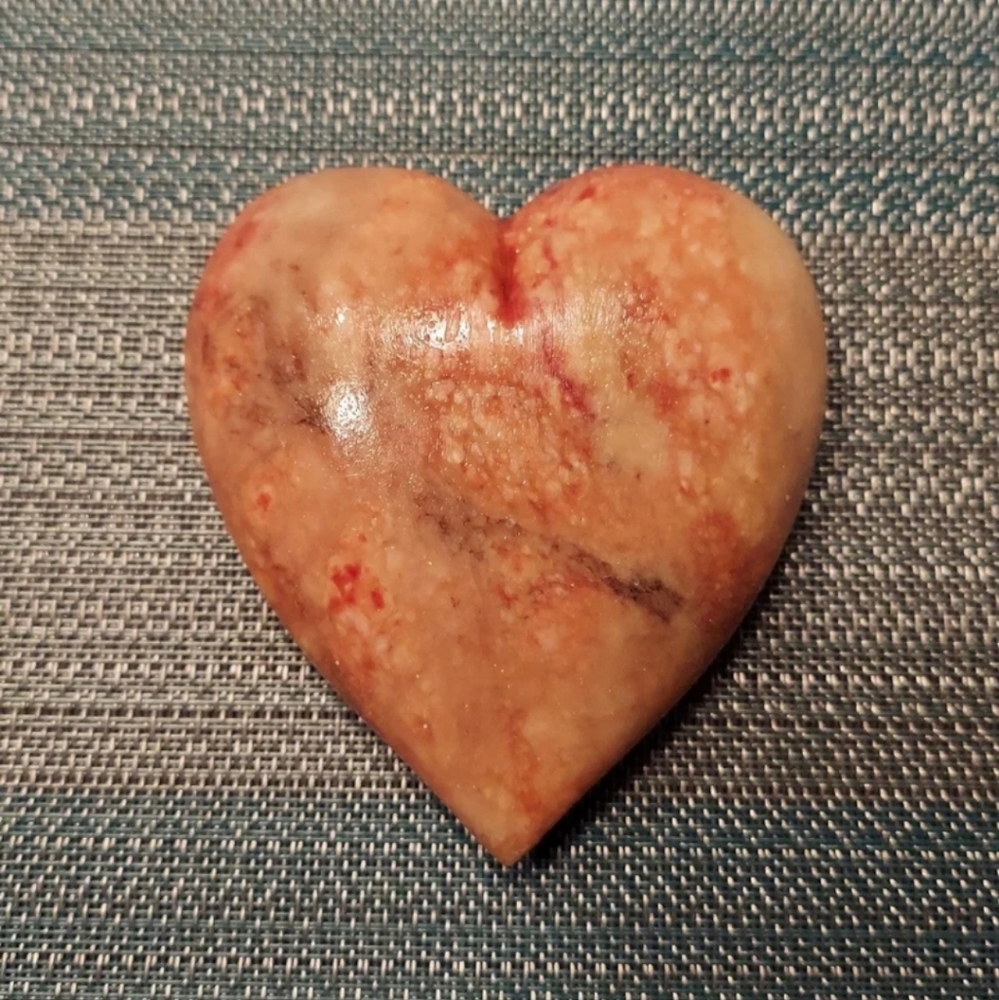 Y2k Red Jasper Heart Gemstone Paper Weight LARGE DISPLAY LIKE NEW